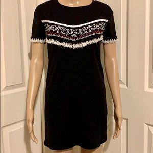 Extremz Black Embroidered Casual Mini Dress